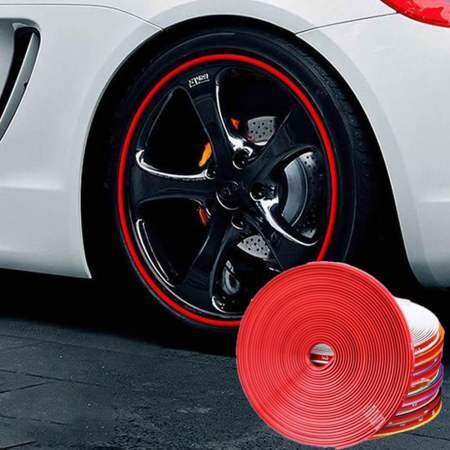 RJZ28 Rubber Car Stickers Strip Kit for Wheel Rim Protection