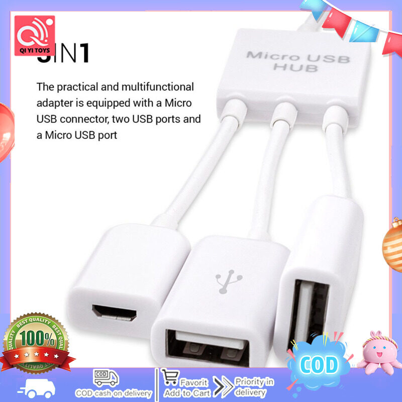 1 Day Shipping Micro USB OTG Hub Adapter for Smartphone Tablet Micro USB