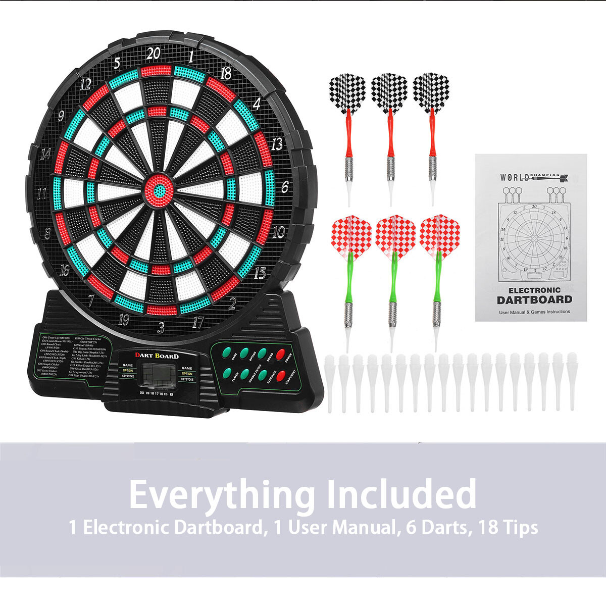 Generic Electronic Dart Board Dartboard Set LCD Score Display With 6
