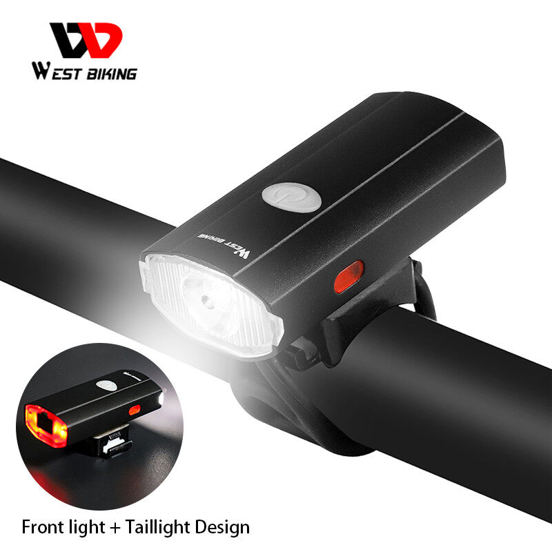 WEST BIKING Bike Xe Đạp Ánh Sáng Với Núi Chủ Cho Xe Đạp Máy Tính USB Sạc Không Thấm Nước 300LM Xe Đạp Đèn Pin