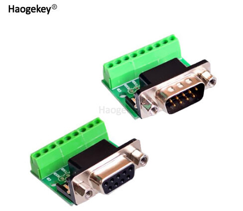 Đầu nối không hàn 9 chân db9 rs232 nối tiếp sang đầu cuối đầu nối đực cái đầu nối bảng đột phá