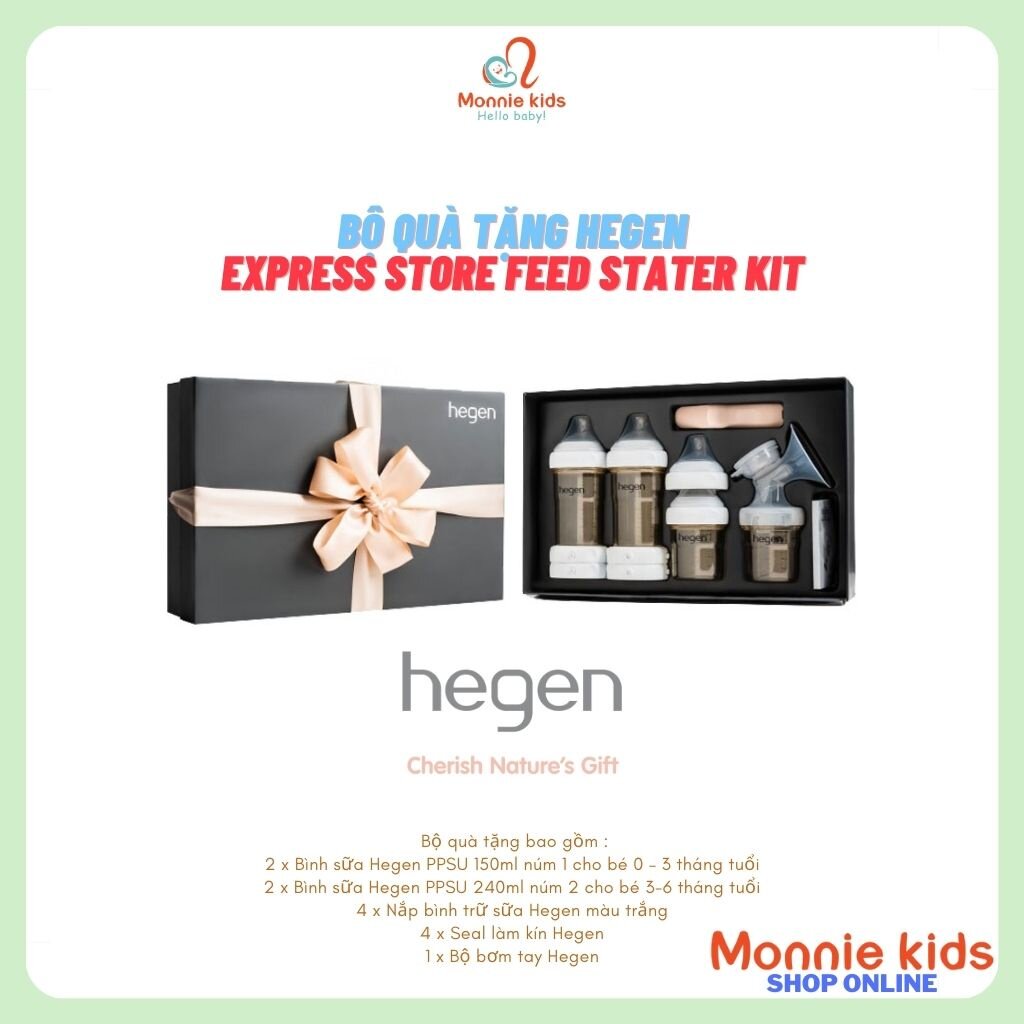 Bộ quà tặng Hegen Express Store Feed Stater Kit, set tặng quà đồ sơ sinh