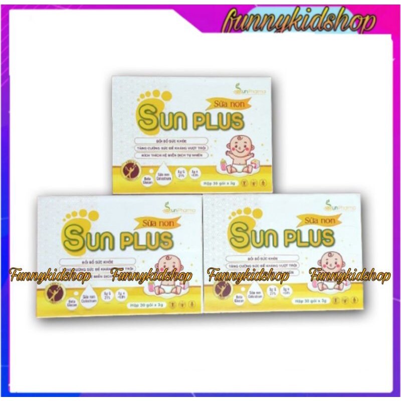 Liệu trình 3 hộp Sữa Non Sunplus, Giúp Bé Ngủ Ngon, Tăng Đề Kháng, Giảm Ốm Vặt, Phát Triển Chiều Cao và Trí Não