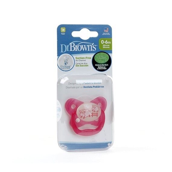Ty ngậm đơn phát sáng con Cừu Dr Brown's -Hồng