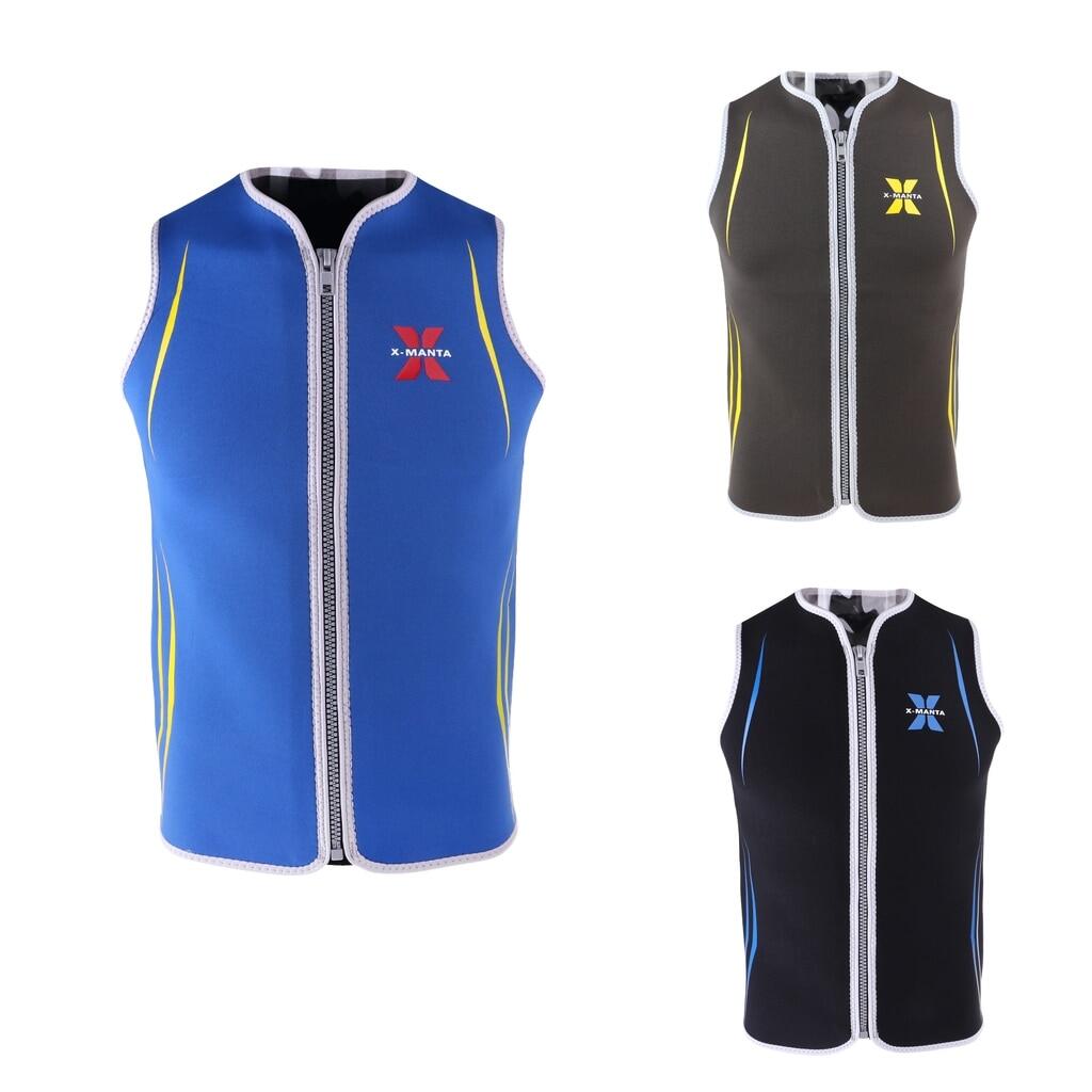 Premium 3mm Men's Wetsuits Neoprene Sleeveless Front Zipper Vest Jacket Top for Scuba Diving Surfing Swimming Snorkeling Suit