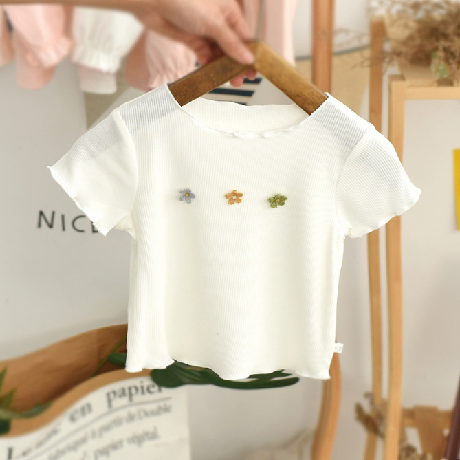 Girls' Short Sleeved Summer New Fashion Casual Bottom Shirt Loose Sweetheart Ice Silk T-shirt Children's Temperament Top - 4