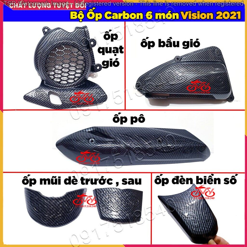 ✅ combo 6 món ốp carbon cho vision 2021 ✅