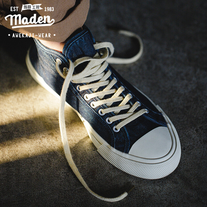 Maden Thương Hiệu Sinh Viên 2023 Mùa Thu mới cho bé trai hải quân Mỹ Giày luyện tập Tất Cả Các Trận Đấu Thường Giày Thể Thao vải bông chéo hoài cổ Cũ Giày vải Cao cổ Rửa