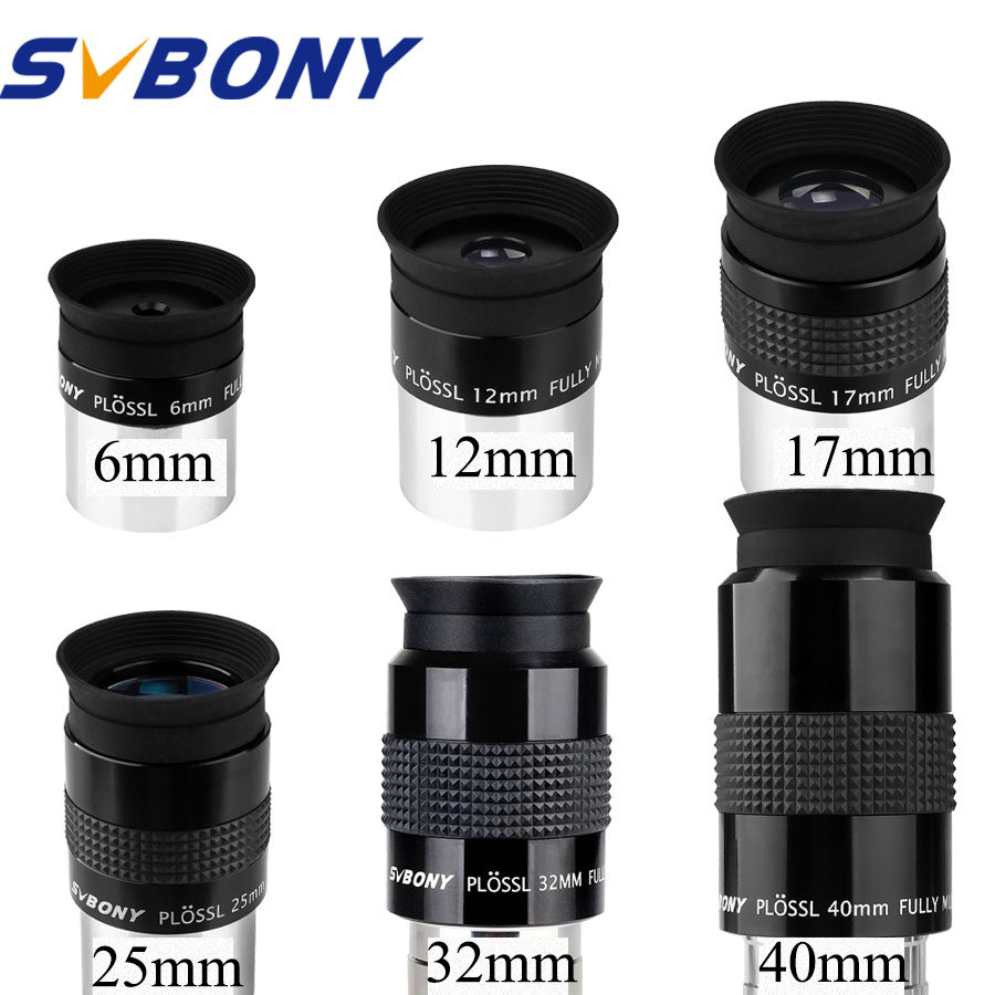 Svbony Thị Kính SV131 Thị Kính Viễn Vọng 1.25 Thị Kính 6Mm/12Mm/17Mm/25Mm/32Mm/40Mm Thị Kính Plossl Phụ Kiện Kính Viễn Vọng Kính Viễn Vọng Cho Tinh Vân Sao Cụm Sao Chổi Và Thiên Thể