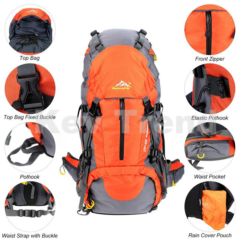 50L Sport Hiking Backpack Man Climbing Rucksack Woman Trekking Bag Pack Knapsack Nylon Waterproof An