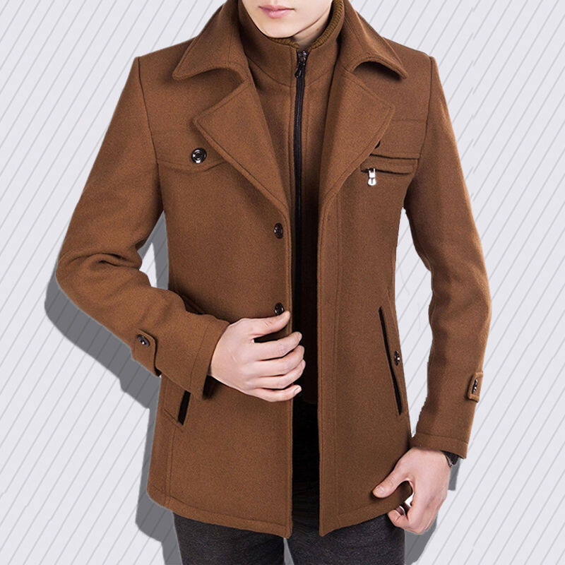 Áo Khoác Nam Áo Khoác Jacket LEN MÙA ĐÔNG IUZ127 Độ Dài Trung Niên Dáng Ôm Cổ Vừa Vặn Dành Cho Cỡ Lớn Cho Nam