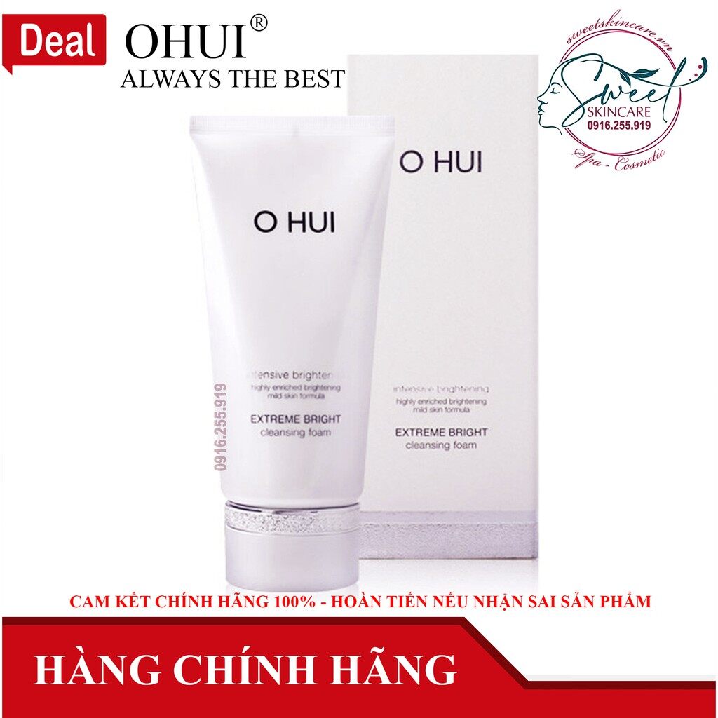 Sữa rửa mặt sáng da ohui extreme bright cleansing foam 160ml o hui - ohui white - ohui trắng