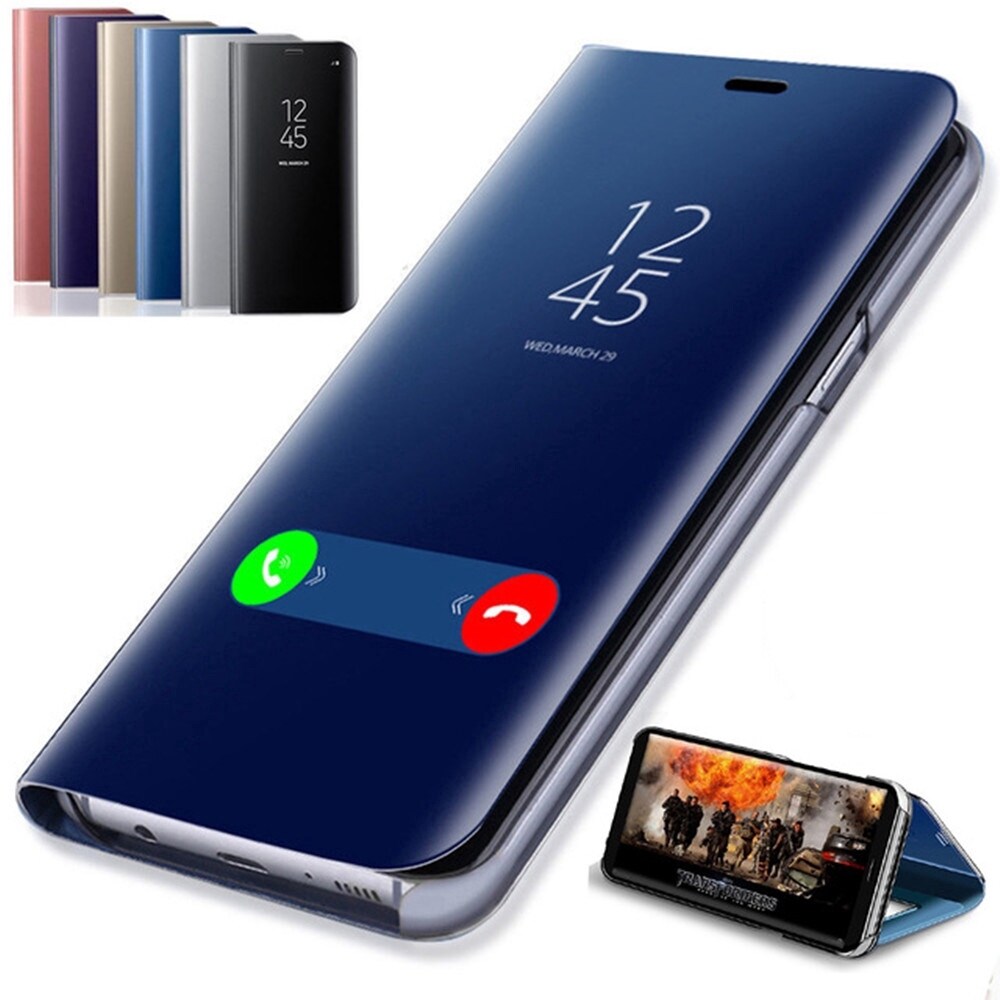 Ốp tráng gương thông minh cho samsung galaxy s8 plus s8 s7 s6 edge s7 bao da nắp gập