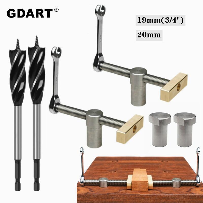 Kẹp để bàn làm mộc kẹp cố định nhanh kẹp cố định bằng đồng thau mũi khoan lỗ và mũi khoan cho bàn làm việc mộc lỗ chó 19/20mm