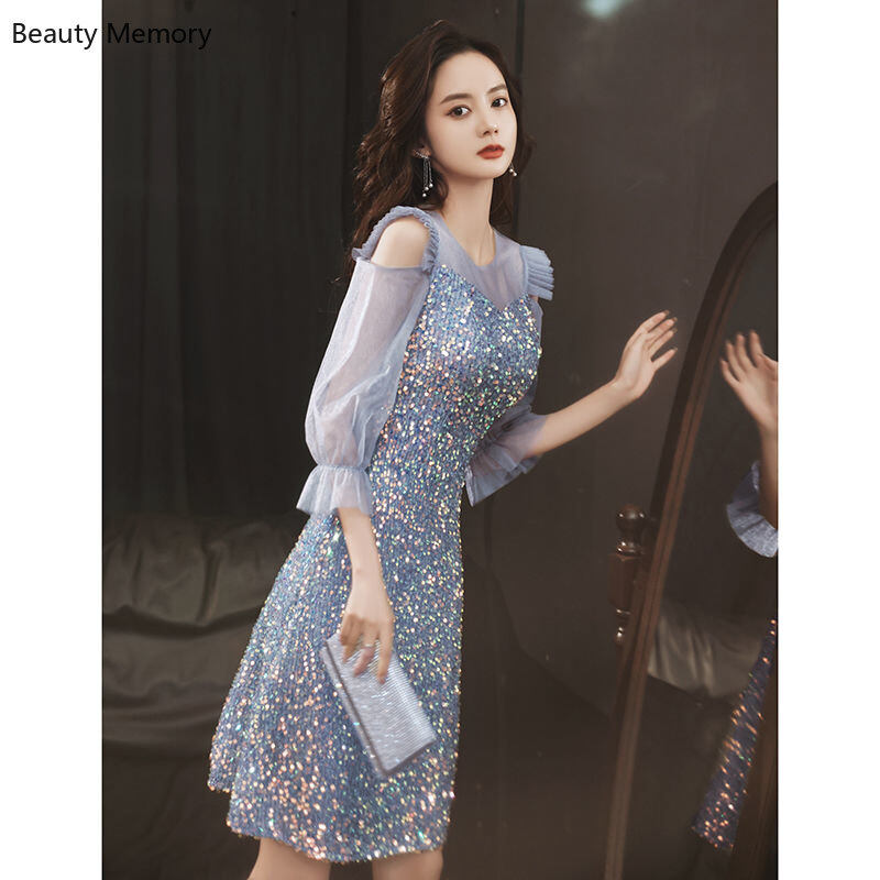 Đầm dạ hội nhỏ kiểu pháp đầm kim sa cá tính dự tiệc phong cách mới cho nữ đầm chủ tiệc năm mới đầm cao cấp cho cô dâu