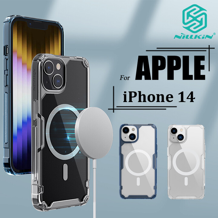 Nillkin sang trọng mềm silicone ốp lưng cho iphone 14 ốp lưng trong suốt tpu + pc silicone trong suốt chống sốc magsafe ốp lưng