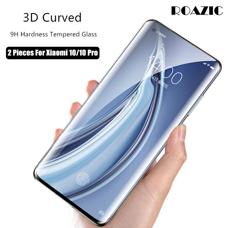 ROAZIC 2 Pieces For Xiaomi Mi 10 10 Pro Screen Protector 9H Hardness Glass