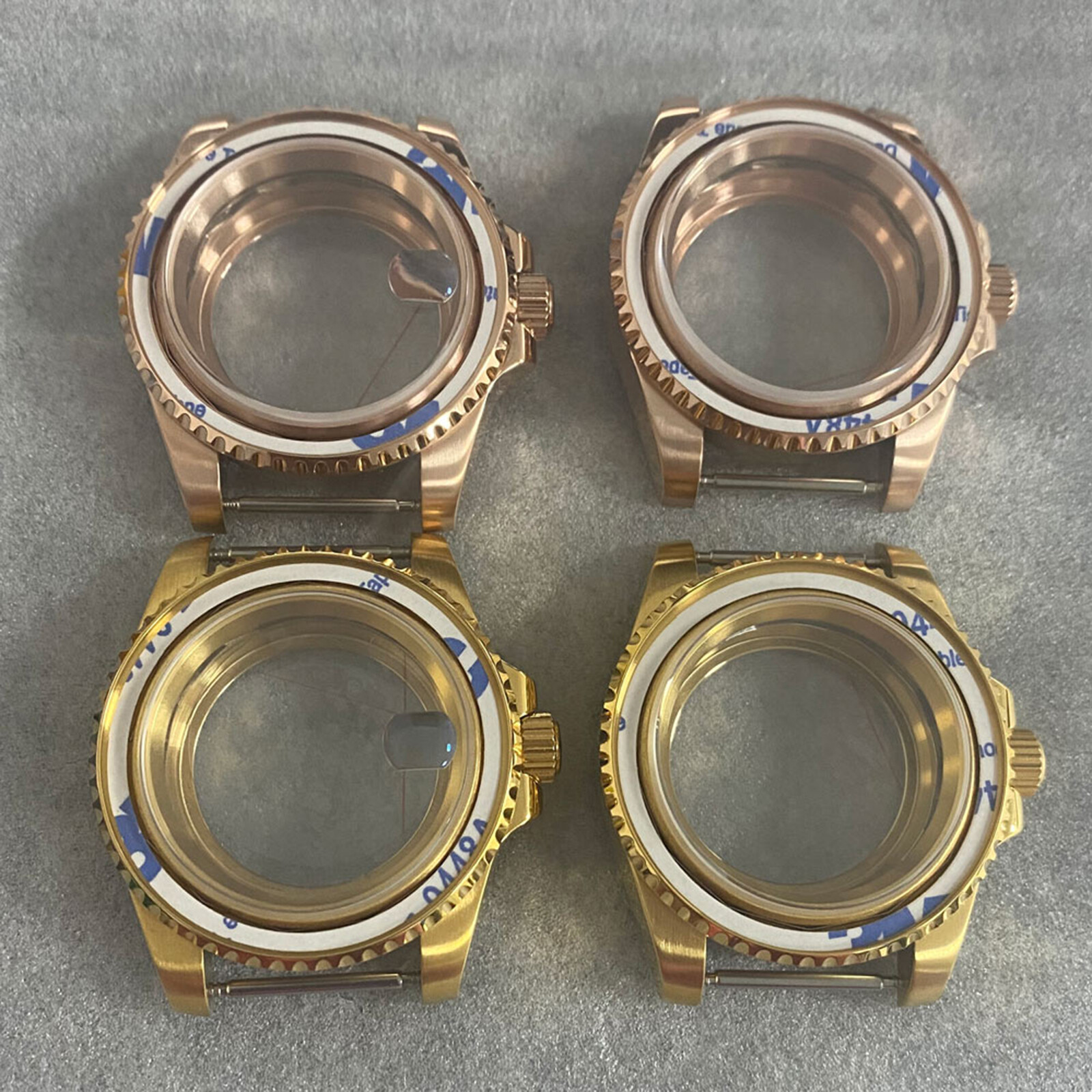 Vỏ đồng hồ mặt kính sapphire 40mm vỏ đồng hồ đáy trong suốt bằng vàng pvd/vàng hồng cho đồng hồ nh35/nh36/4r bộ phận điều chỉnh chuyển động