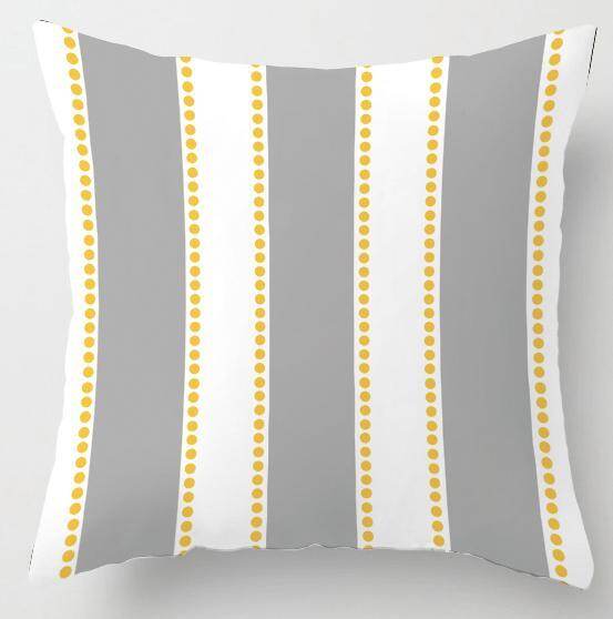 Nordic Style Yellow Gray Pillow Modern Minimalist Geometric Stripes Rhombus Abstract Art Cushion Home Decor For Office Chair