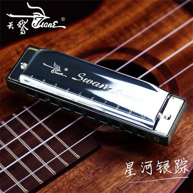 Kèn harmonica 10 lỗ 20 tông nhạc blues jazz rock giai điệu màu sắc dân gian nhạc cụ đàn hạc miệng diatonic thiên nga 6 màu