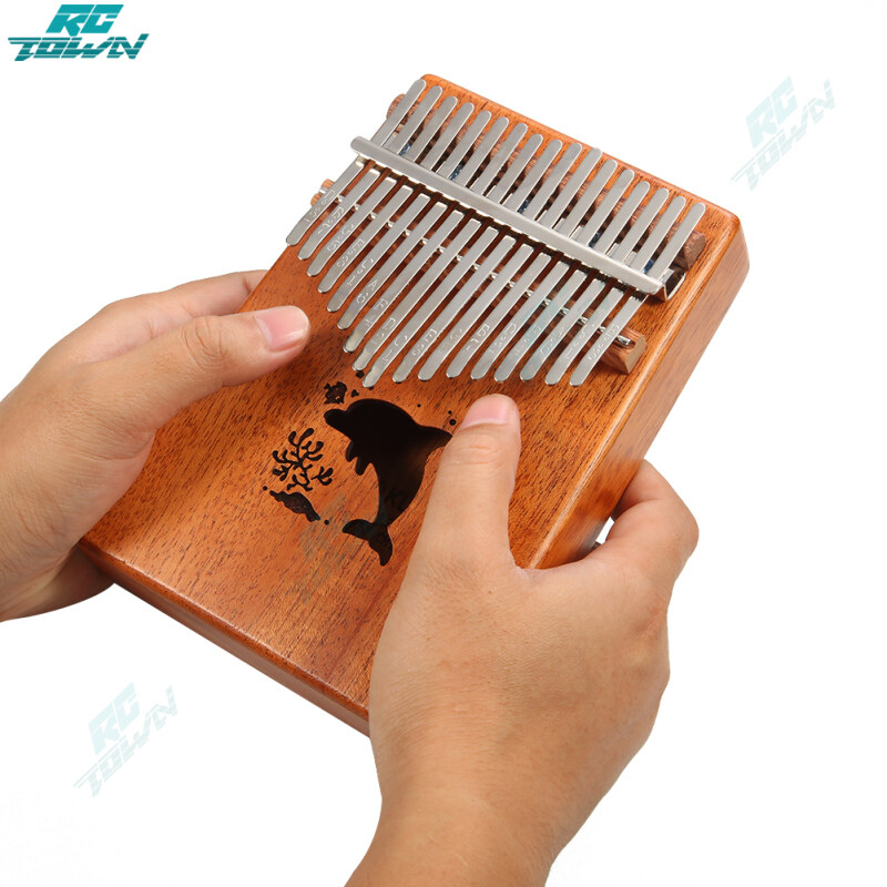 2023New 17 Keys Kalimba Portable Thumb Piano Mahogany Body Solid Wood