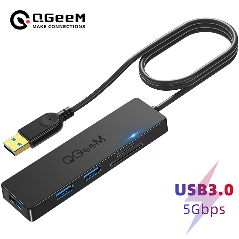 Hot thiết bị điện tử 665 qgeem Hub USB 3.0 Cạc mạng Reader Bộ chia USB cho