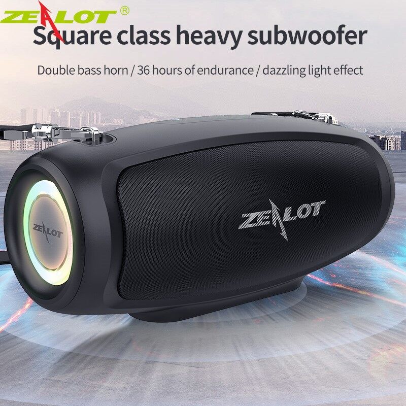 Zealot Loa Bluetooth LED Nhiều Màu S37L Hộp Âm Thanh Không Dây 40W Loa Siêu Trầm Âm Thanh Nổi Cột Máy Phát Nhạc Chống Nước Ngoài Trời