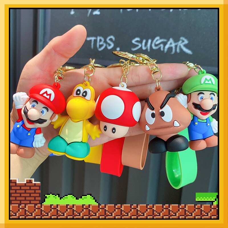 Anh em Super Mario Keychain Trò Chơi Mario Bros Luigi Toad Yoshi Bowser
