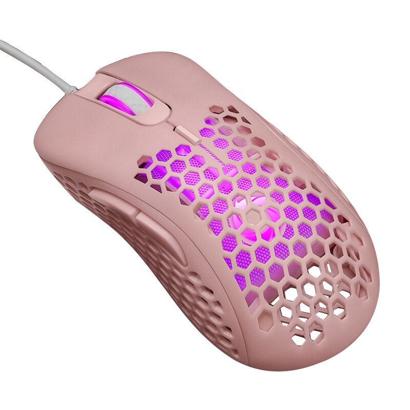 Chuột chơi game hình tổ ong rỗng cảm biến quang học chuột có dây có đèn nền rgb nhiều màu 6400 dpi