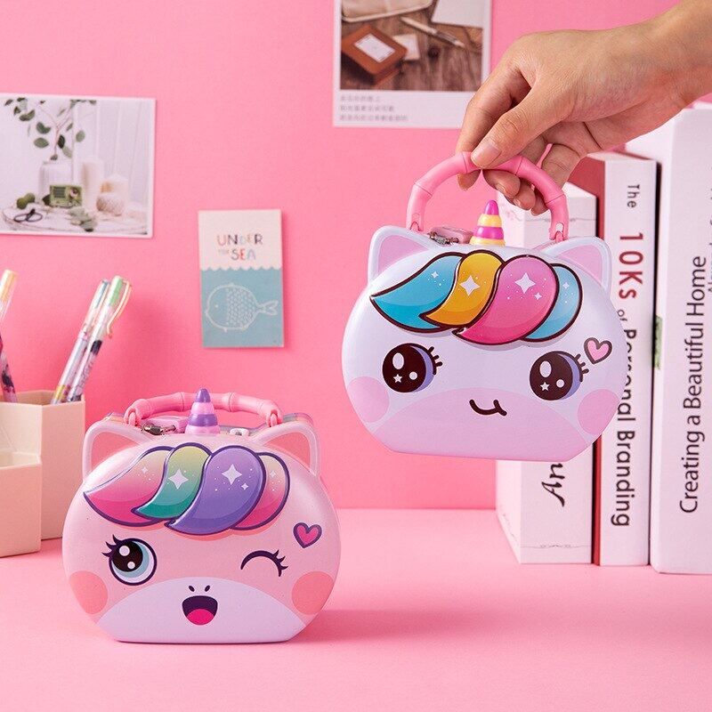 Unicorn Money Save Box Children Toy Survival Handbag Portable Coin Bank