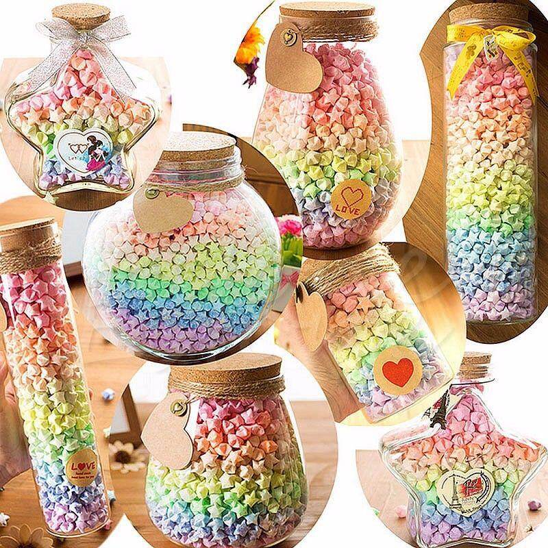 Mua Trong 1 Túi Tiền Xu Giấy Origami Gấp Hình Ngôi Sao May Mắn I Love You Dạ Quang, Giấy Origami Ngôi Sao May Mắn