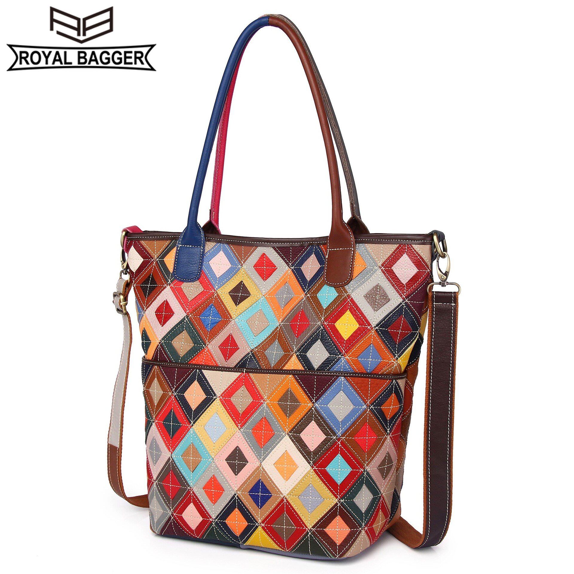 Royal Bagger New Tote Bags for Women Genuine Cow Leather Vintage Large Capacity Girl Handbags All-match Multifunction Ladie Shoulder Crossbody Bags ราคา 1,402 บาท*ส่งฟรี