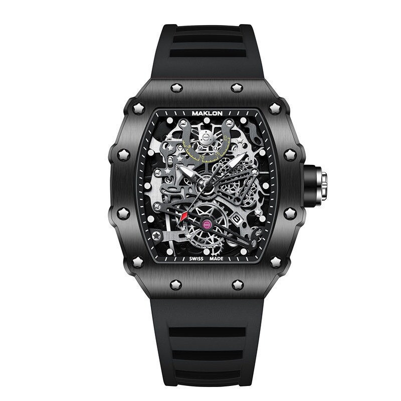 Đồng hồ nam đẹp trai không cơ richard mille cao cấp đồng hồ silicon sinh viên sáng tạo rỗng ruột