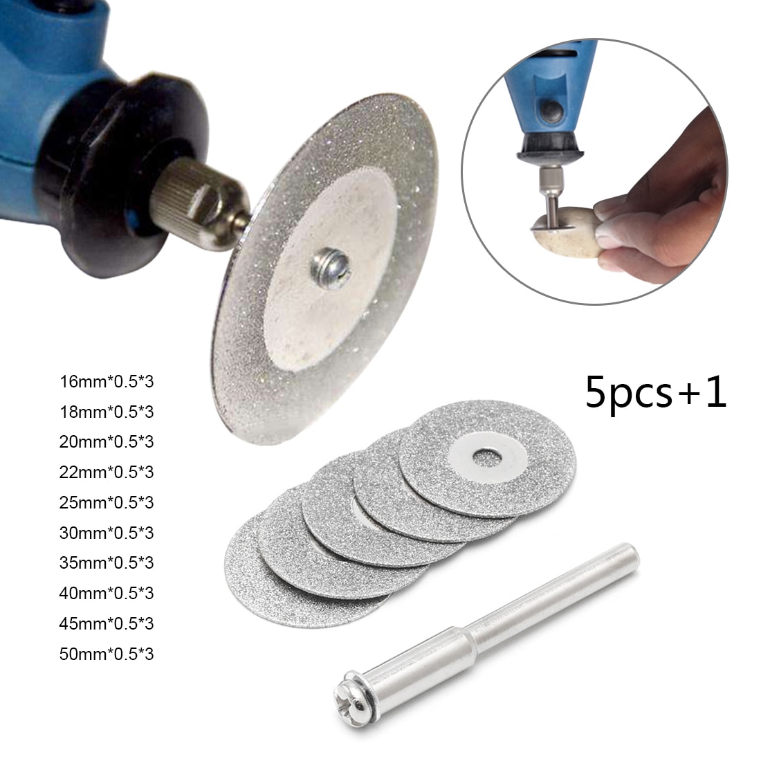 Hot dụng cụ dremel đĩa cắt mini cho phụ kiện rotory bánh mài kim cương lưỡi cưa tròn quay đĩa mài kim cương
