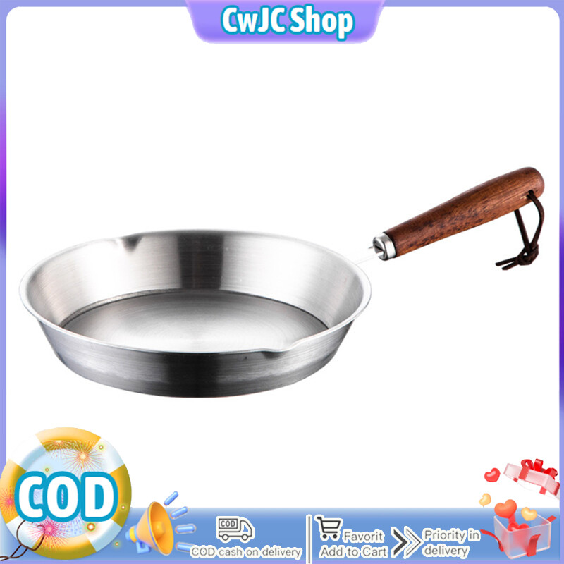 【Hàng có sẵn】chảo chống dính chảo rán mini có thép không gỉ cán gỗ Tương thích cảm ứng Chảo chiên không tráng