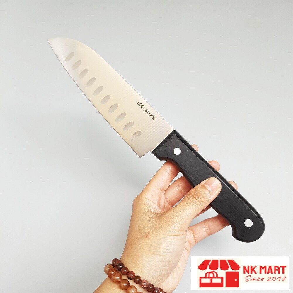 Dao làm bếp, dao thái lock&lock santoku 6.5 inch thép không gỉ sắc bén ckk921