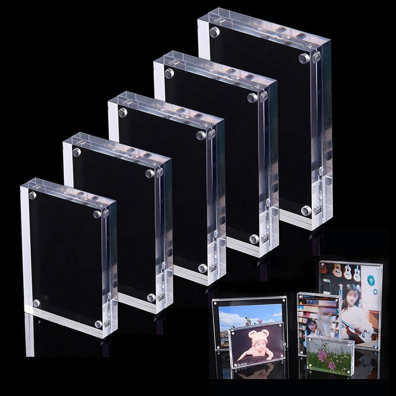 Photo Frame Clear Acrylic Magnetic Picture Photo Frame Decor Holder Wedding Wall Decor Graduation Party Props Picture frame