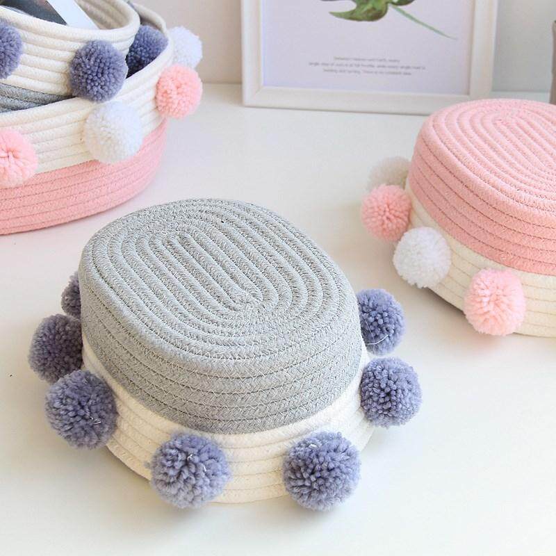 caja de almacenamiento de residuos estilo nórdico cuerda de algodón ins