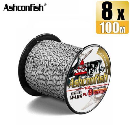 Ashconfish 8 Strand Braided Fishing Line, White+Black, All Sizes