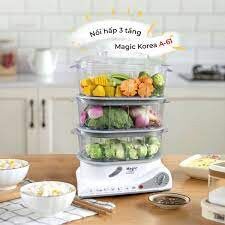 Nồi hấp thực phẩm magic korea a61 dung tích 10.5 lít- 3 tầng hấp riêng biệt bảo hành 12 tháng chính hãng