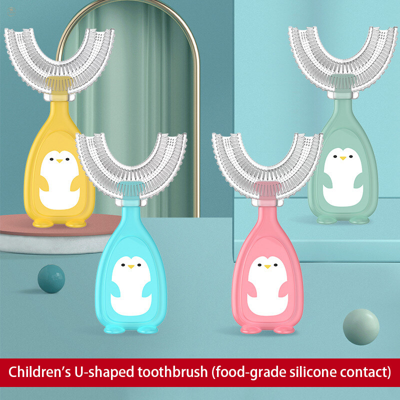 Ewyt bàn chải đánh răng bằng tay 360 độ hình chữ U trẻ em chăm sóc răng