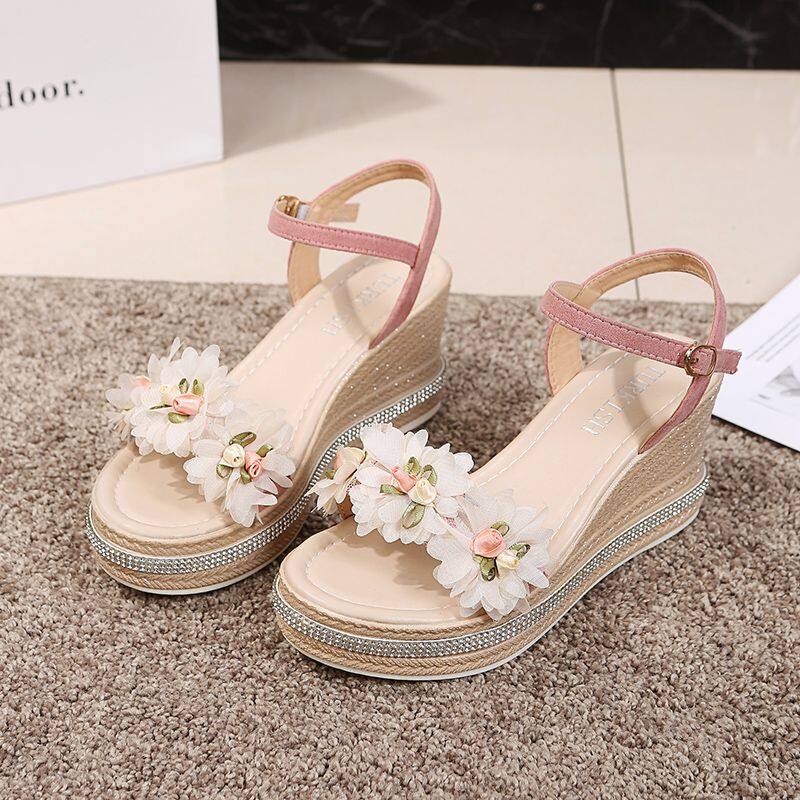  TOFASHIONS Wedges Sandals for Women Korean Fashion Heighten Slippers Wedges Shoes for Women Casual All-match Thick Bottom Comfortable Non-slip INS New Slippers 23052003 