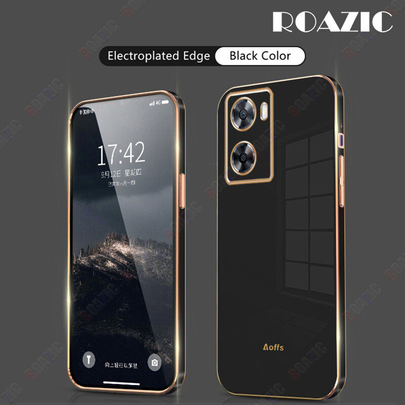 ROAZIC For OPPO A57 4G 2022 A77s Phone Case Straight Electroplate Edge