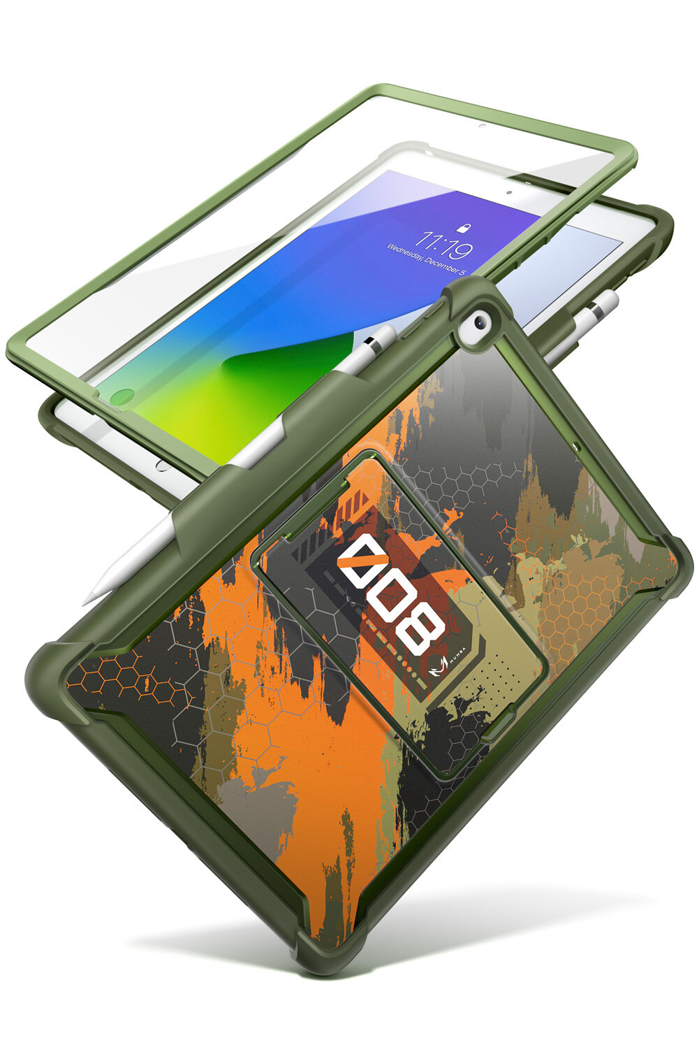 Mumba ops vỏ ốp ipad 9/8/7 thế hệ 10.2 inch 2021/2020/2019 tích hợp miếng bảo vệ màn hình với hộp đựng bút chì & vỏ bảo vệ chân đế