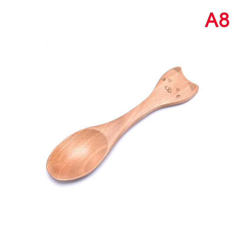 CHILD Cute Animal Wooden Spoons for Children Kids Tableware Feeding Spoon Kitchen Tool