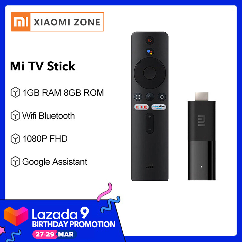 [Bản Quốc Tế】xiaomi Mi TV Stick Android TV 9.0 Smart 2K HDR 1GB RAM 8GB ROM Bluetooth 4.2 TV Điều Khiển Từ Xa 5G Wifi Google Assistant Android TV Box S Smart TV Box