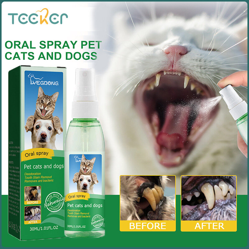 Teeker Pet làm sạch răng Phun Chó mèo Pet Răng Stain Loại Bỏ Halitosis Làm