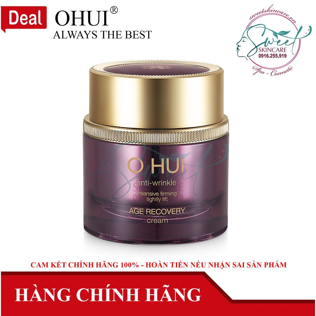 Kem Dưỡng Ẩm Chống Lão Hóa Ohui Baby Collagen Age Recovery Cream 50ml ,O hui Tím