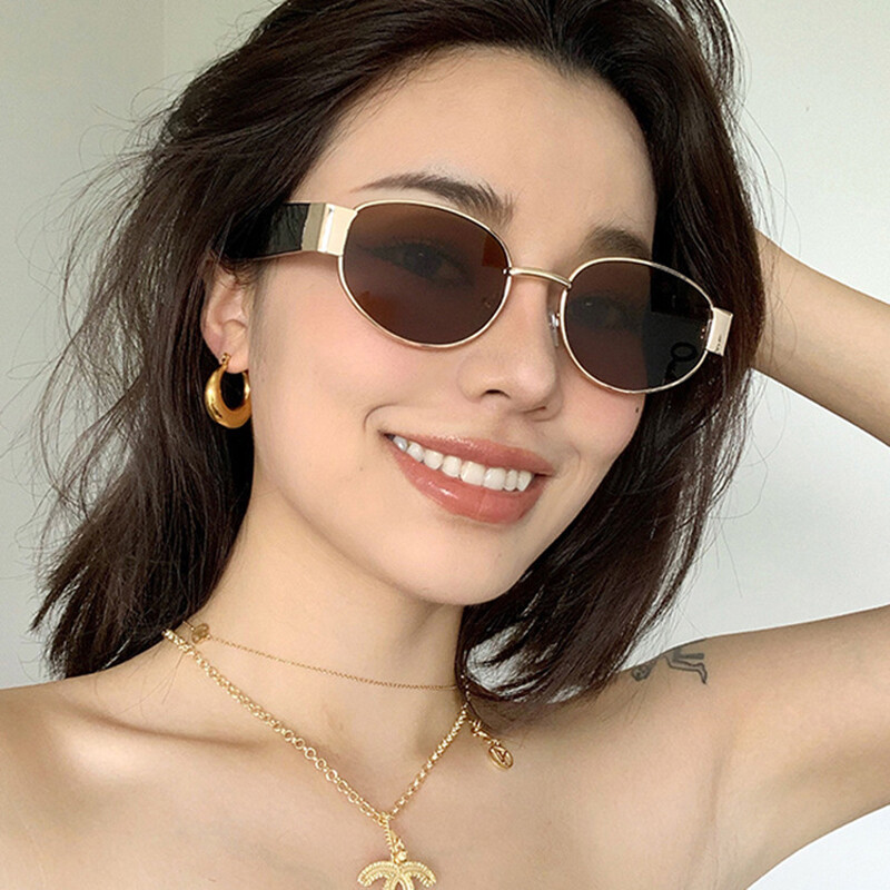 Kính râm cổ điển mới kính râm nam nữ hình bầu dục cổ điển kính râm nam thương hiệu hợp thời trang uv400 cho nam