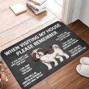 Shih Tzu Dogs House Rules Entrance Doormat by 